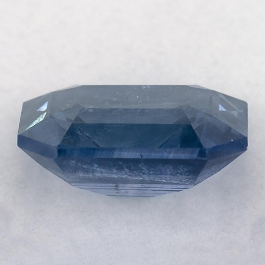 Women's or Men's 5.24 Ct Blue Sapphire Octagon Cut Loose Gemstone For Sale
