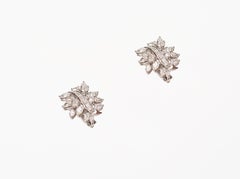 5.24 cts Pear Marquise Baguette Earring Studs in 18K Gold