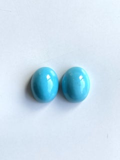 52.40 Carats Turquoise Arizona Cabochons 2 Pieces Paire Pour Bijoux Gemmes Naturelles