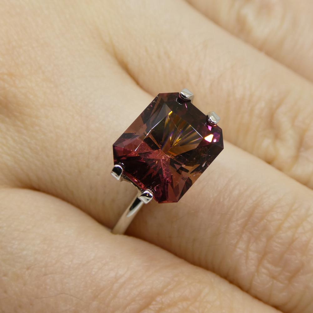 Descrizione:

Tipo di gemma: Tormalina
Numero di pietre: 1
Peso: 5,24 carati
Misure: 11,06 x 9,52 x 7,40 mm
Forma: Taglio smeraldo
Stile di taglio Corona: Taglio a gradini
Padiglione dello stile di taglio: Taglio brillante
Trasparenza: