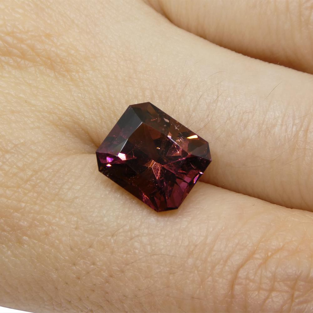 da uomo o donna 5,24 Tormalina rosa violacea taglio smeraldo in vendita