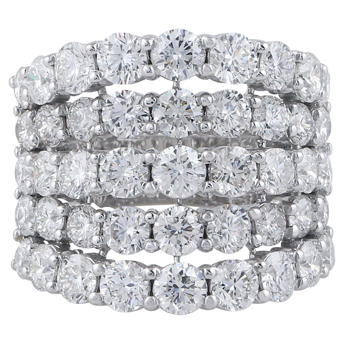5.25 Carat Diamond 14 Karat White Gold Ring For Sale
