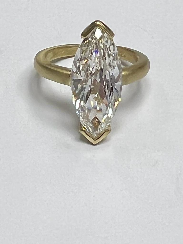 5.25 carat marquise diamond ring For Sale 2