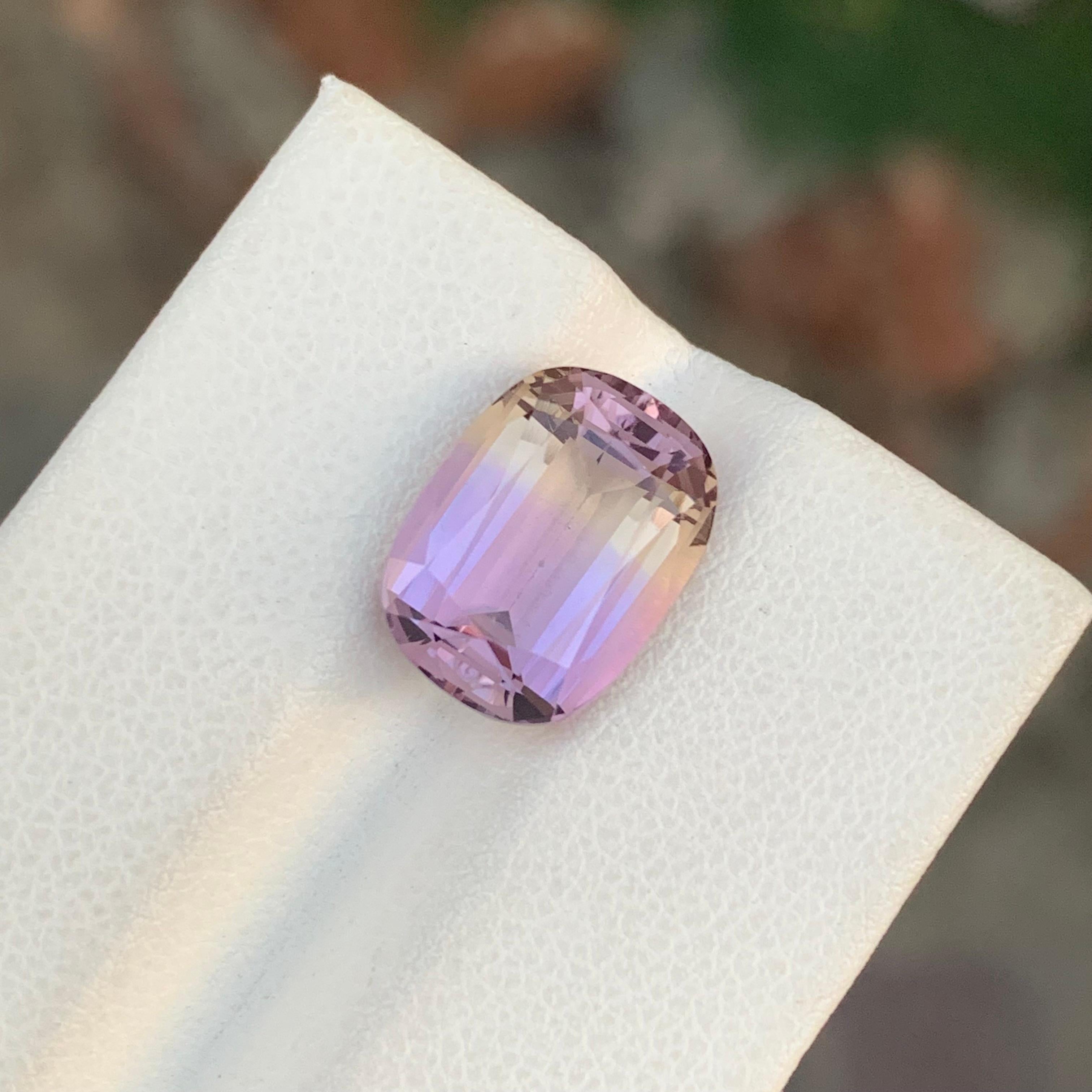 da uomo o donna 5,25 Carati Nature Ametrine sciolti a forma di cuscino lungo Gemma in vendita