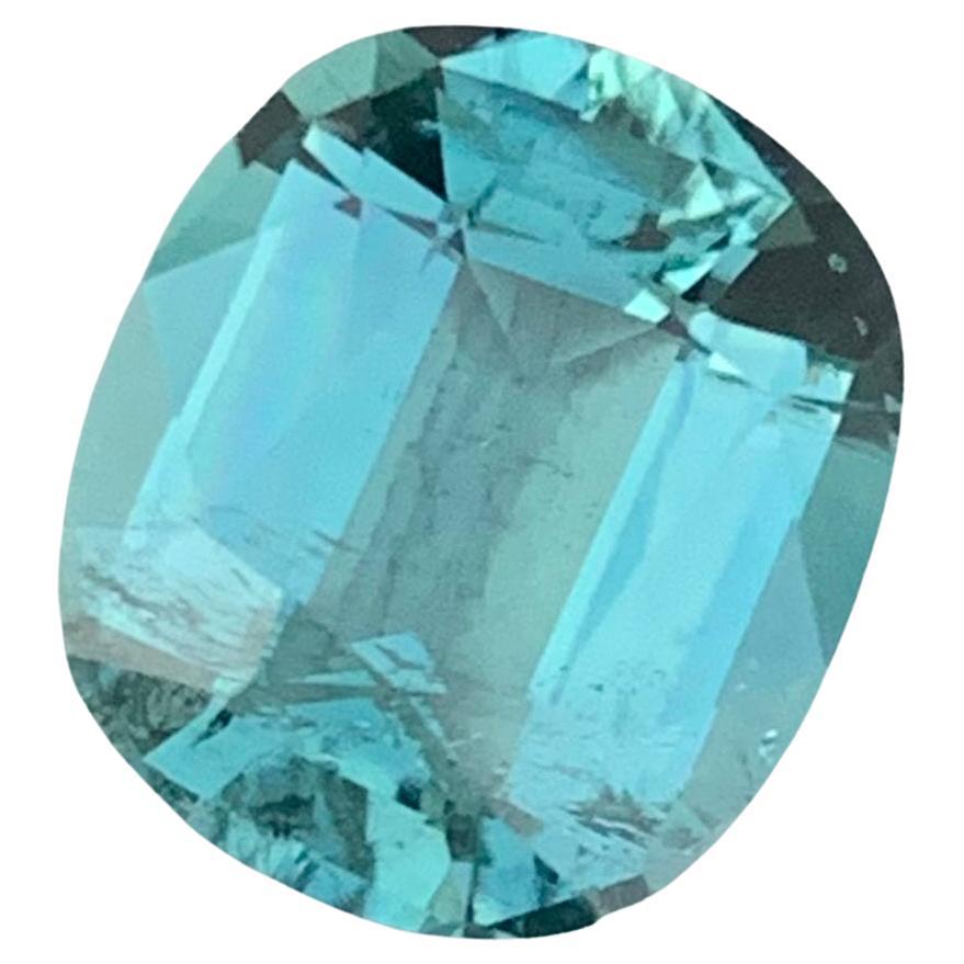 5.25 Carat Natural Loose Blue Seafoam Tourmaline Cushion Cut Ring Gemstone  en vente