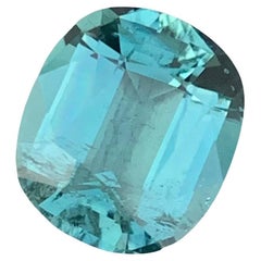 5,25 Karat natürlicher loser blauer Seeschaum-Turmalin im Kissenschliff Ring Edelstein 