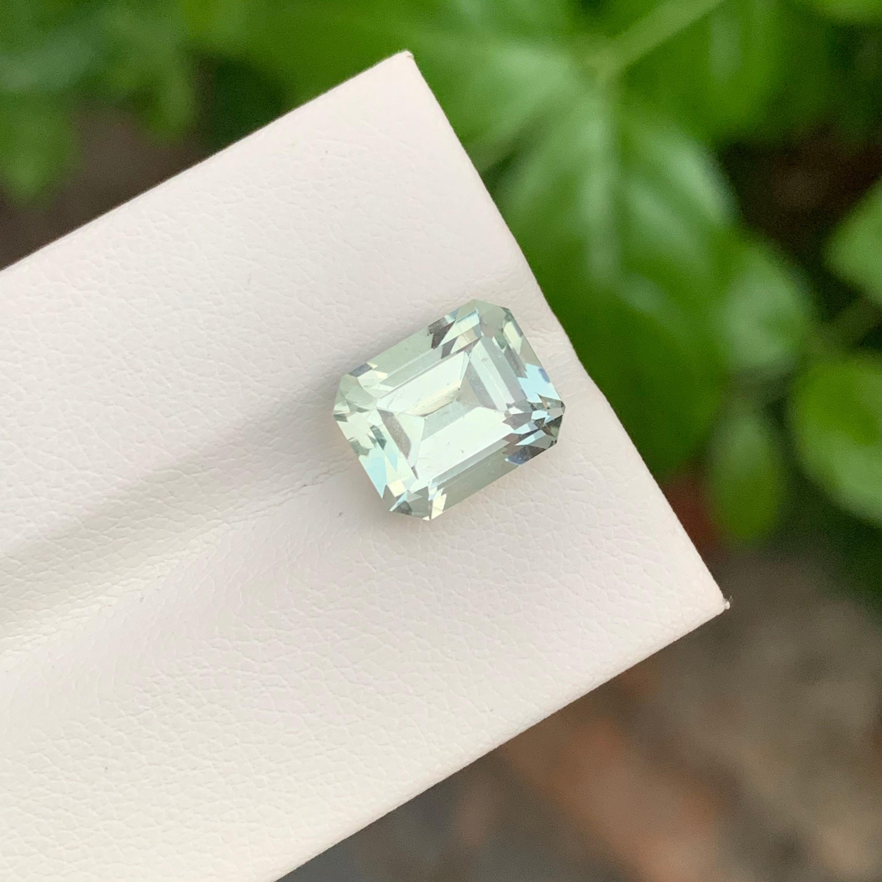 Arts and Crafts 5.25 Carat Natural Loose Green Amethyst Emerald Shape Gem For Jewellery Making For Sale