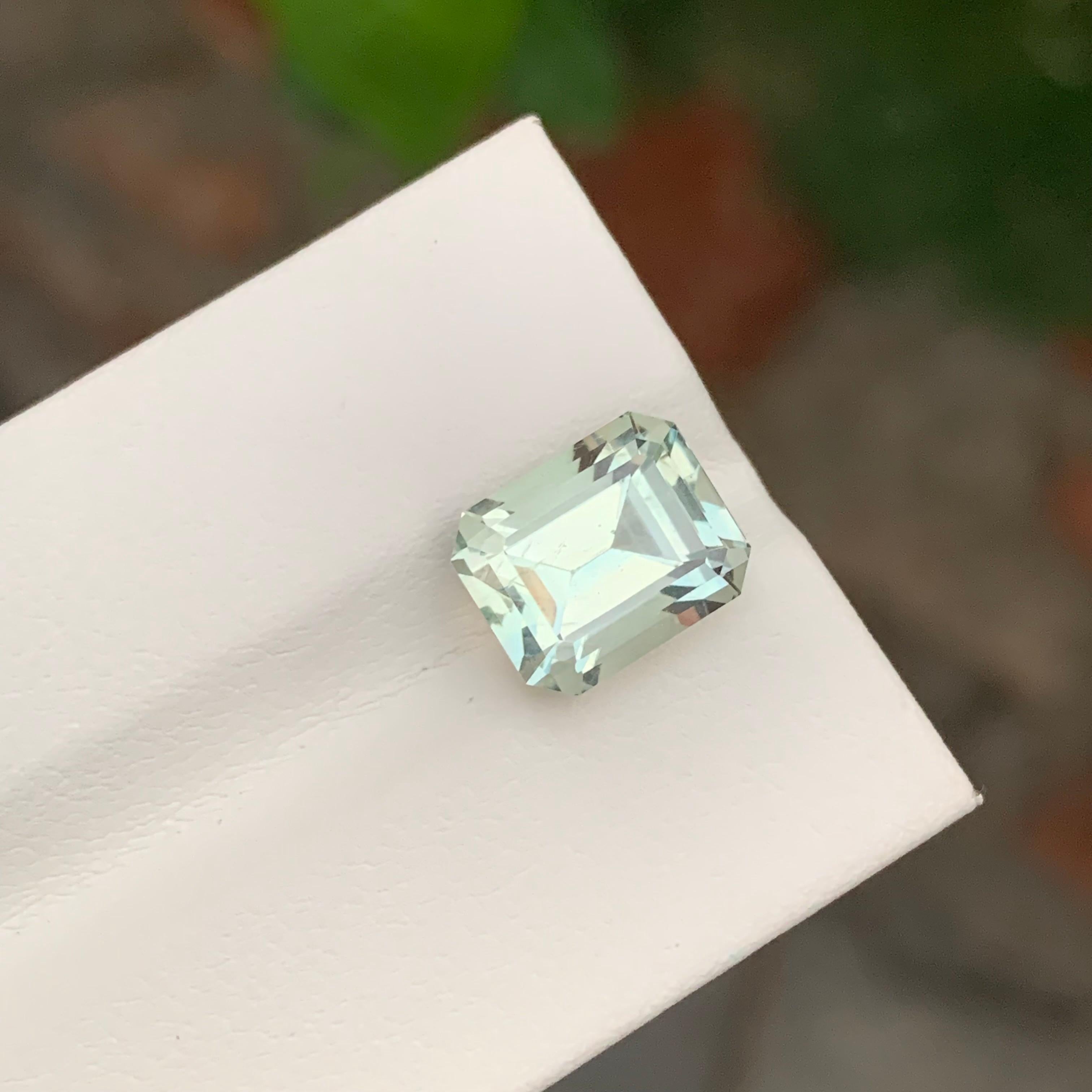 5.25 Carat Natural Loose Green Amethyst Emerald Shape Gem For Jewellery Making For Sale 2