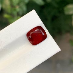 5.25 Carat Natural Loose Hessonite garnet Cushion Shape Gem
