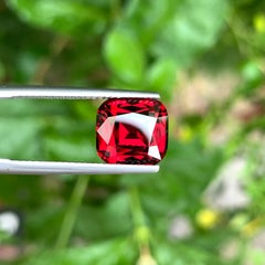 5.25 Carat Natural Loose Red Umbalite Garnet Stone Cushion Cut From Africa