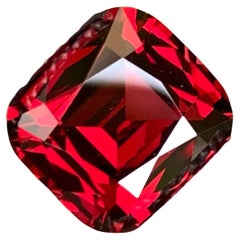 5.25 Carat Natural Loose Red Umbalite Garnet Stone Cushion Cut From Africa