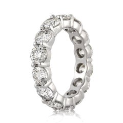 5.25 Carat Round Brilliant Band Brilliant White 18K Gold Timeless Brilliance