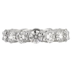 5.25 Carat Round Brilliant Band Brilliant White 18K Gold Timeless Brilliance