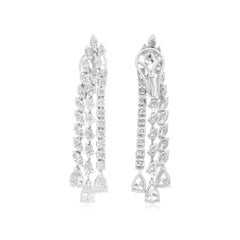 5,25 Karat SI Reinheit HI Farbe Diamant-Kronleuchter-Ohrringe 18 Karat Weißgold