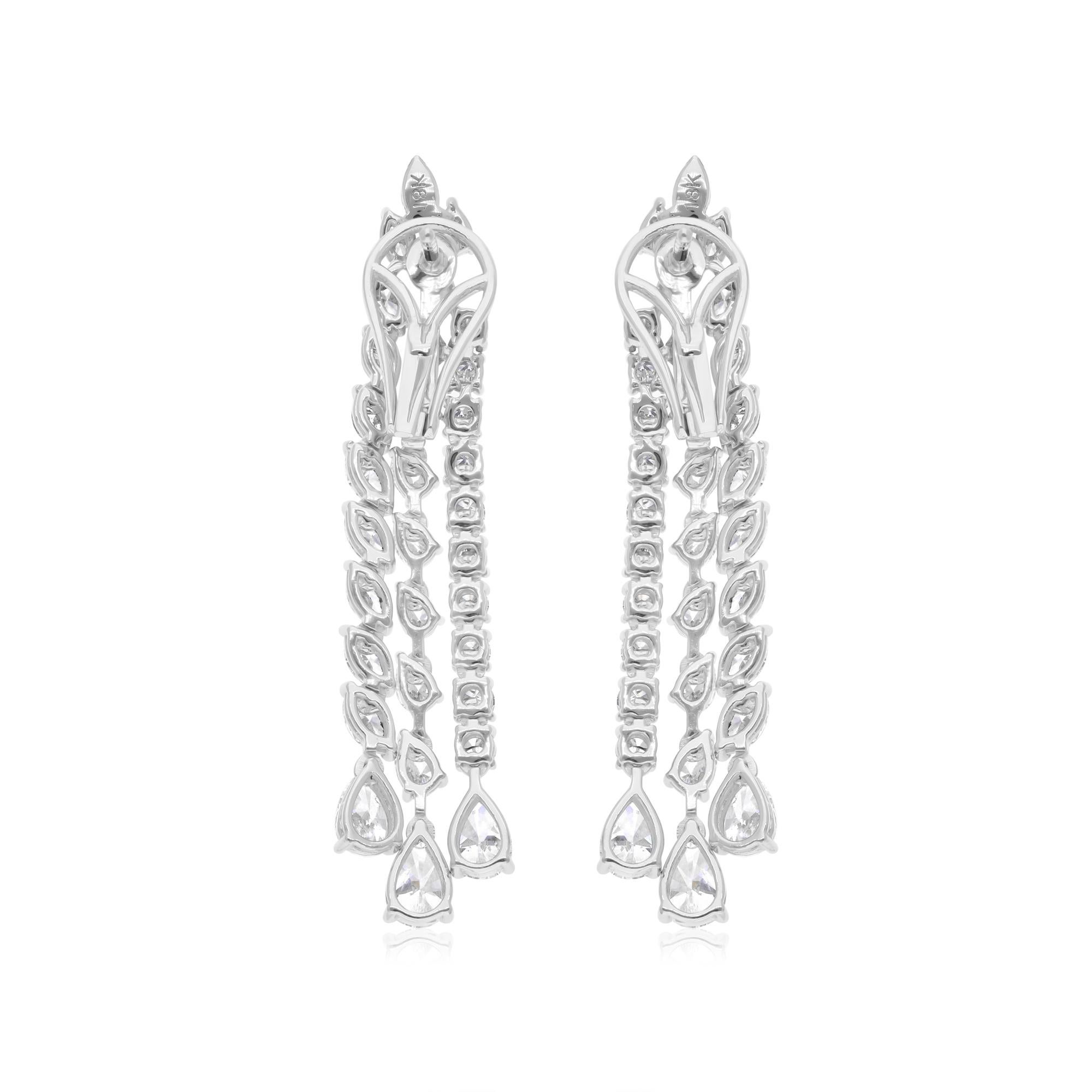 Pendientes de diamantes en forma de araña de 5,25 quilates, claridad SI y color HI, oro blanco de 18 quilates en Nuevo estado para la venta en Diera, Dubai