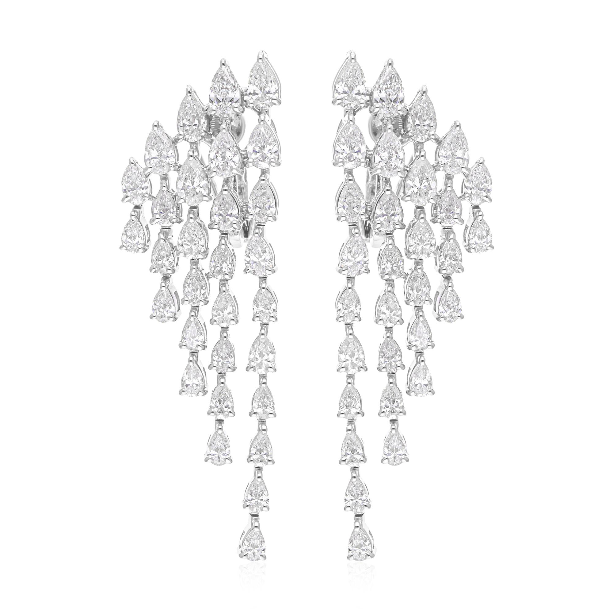 5,25 Karat SI Reinheit HI Farbe Birnenform Diamant-Ohrringe 14 Karat Weißgold