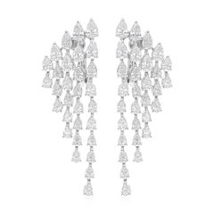 5,25 Karat SI Reinheit HI Farbe Birnenform Diamant-Ohrringe 14 Karat Weißgold