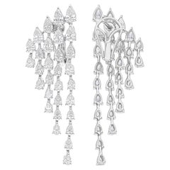 5.25 Carat SI Clarity HI Color Pear Shape Diamond Earrings 18 Karat White Gold