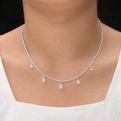 5.25 Carat SI/H Natural Diamond Charms Chain Necklace 14 Karat White Gold