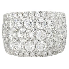 5.25 Carat Wide Pave Diamond Band 18 Karat in Stock