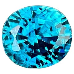 5,25 quilates Piedra Circón Azul Eléctrico Talla Ovalada Gema Natural de Camboya