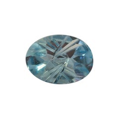 5.25 ct Natural Oval Sky Blue Topaz 14X10 Fantasy Cut
