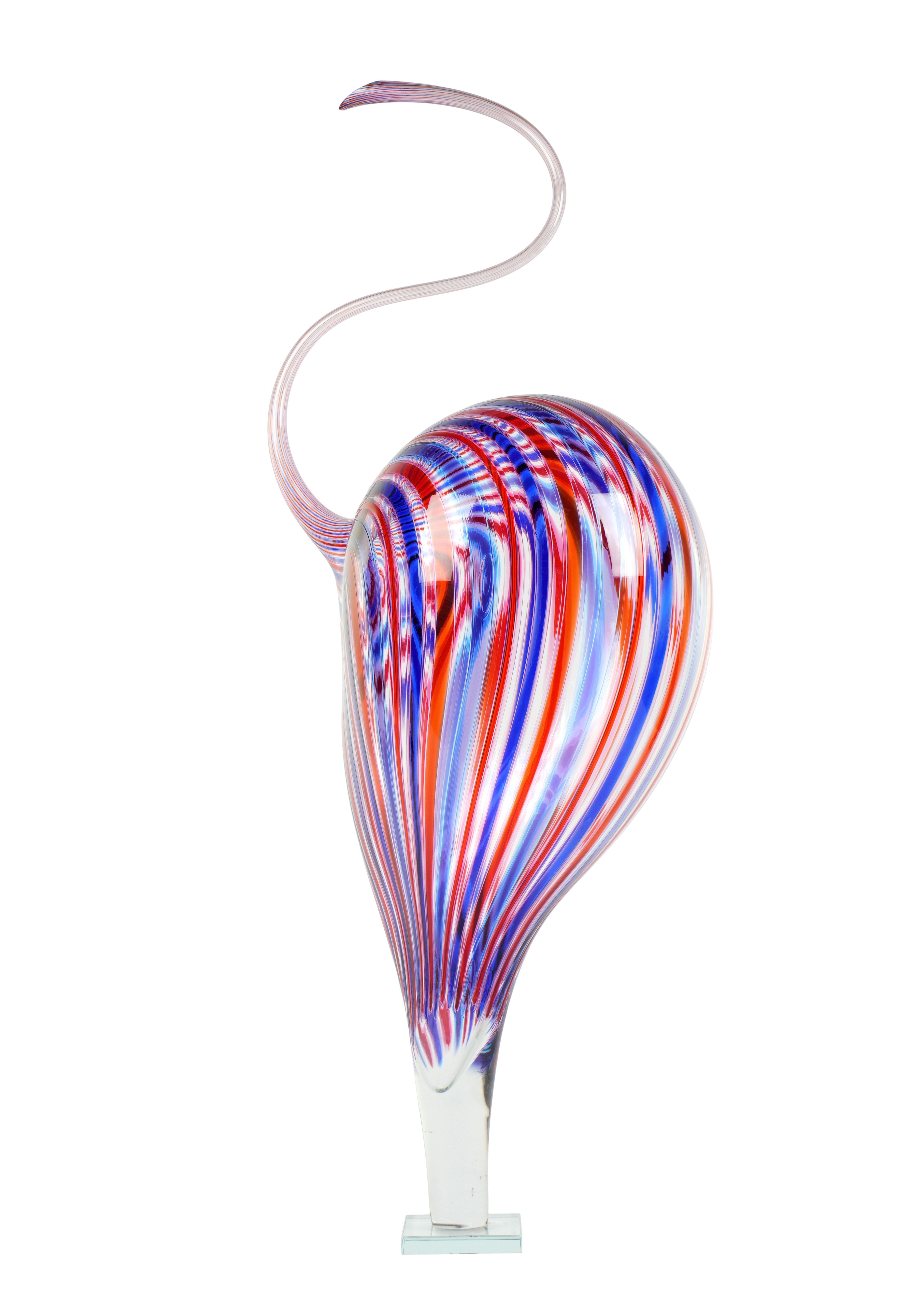 Stephen Rolfe Powell, American 1951-2019. Large Art Glass sculpture part of 'Screamer' series. Untitled and unsigned but comes with COA from Stephen's wife. 52.5