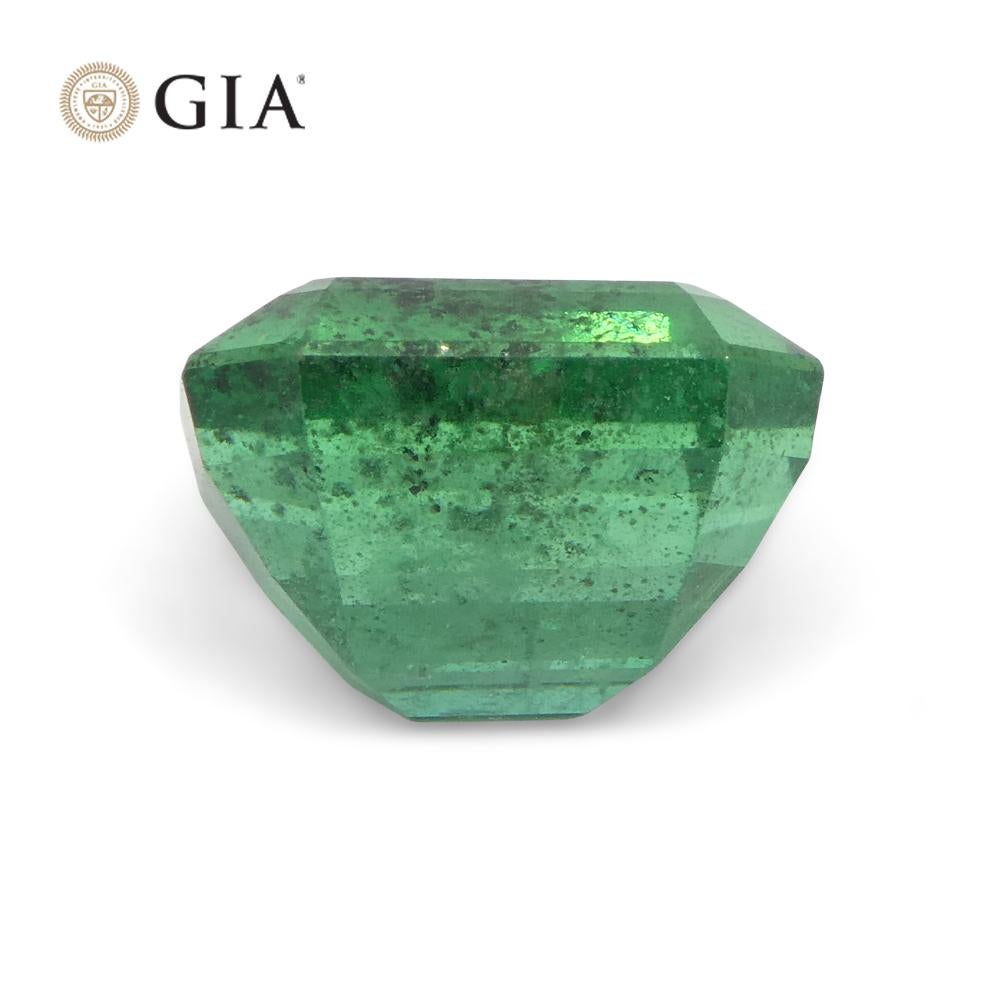 5.25ct Octagonal/Emerald Cut Green Emerald GIA Certified Zambia F1/Minor For Sale 3