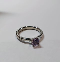 Used .525ct Pink Sapphire Solitaire Engagement Ring in 18ct White Gold