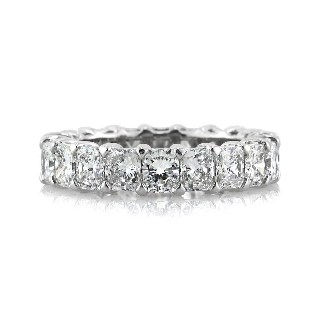 5.25ct Radiant Cut Diamond Eternity Band in 18k White Gold For Sale