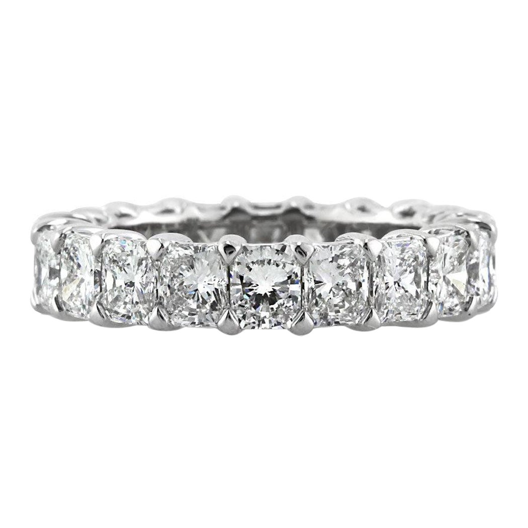 5.25ct Radiant Cut Diamond Eternity Band in 18k White Gold
