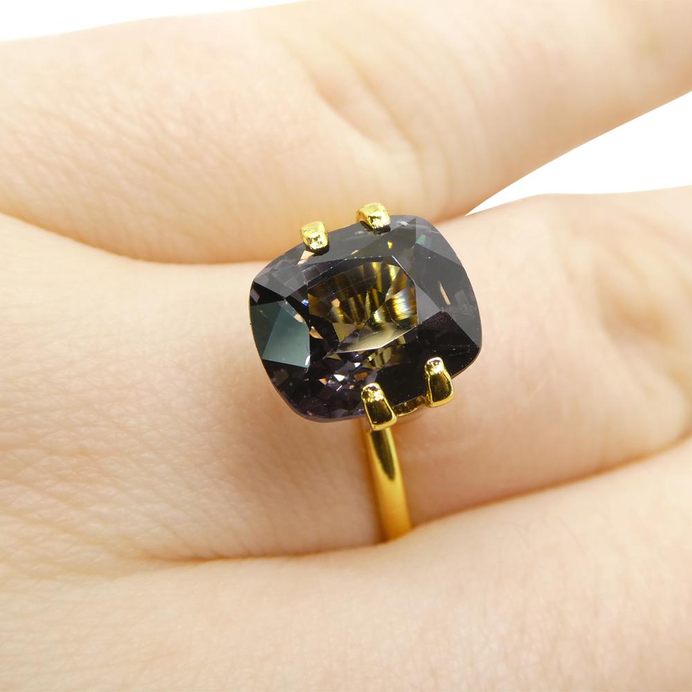 5,25ct Spinello grigio rettangolare a cuscino dalla Birmania in vendita 7