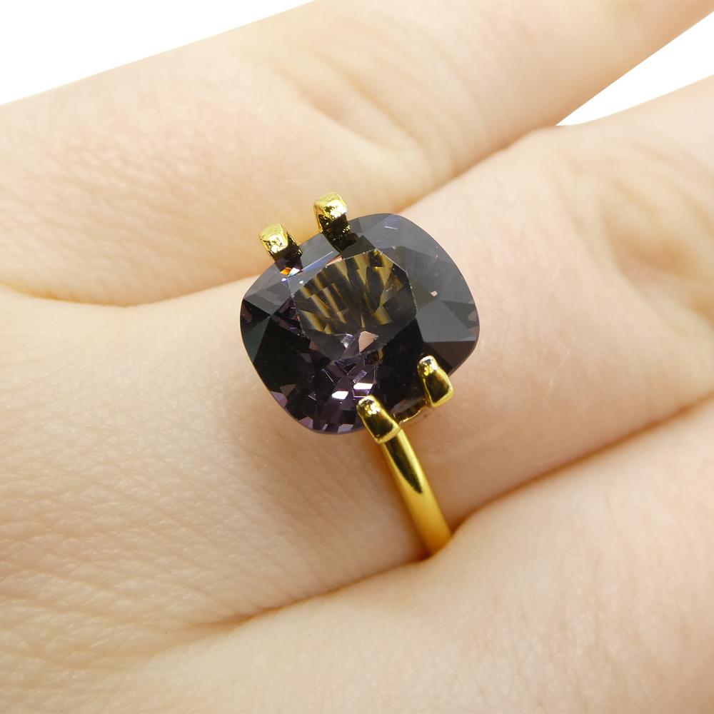 5,25ct Spinello grigio rettangolare a cuscino dalla Birmania in vendita 8