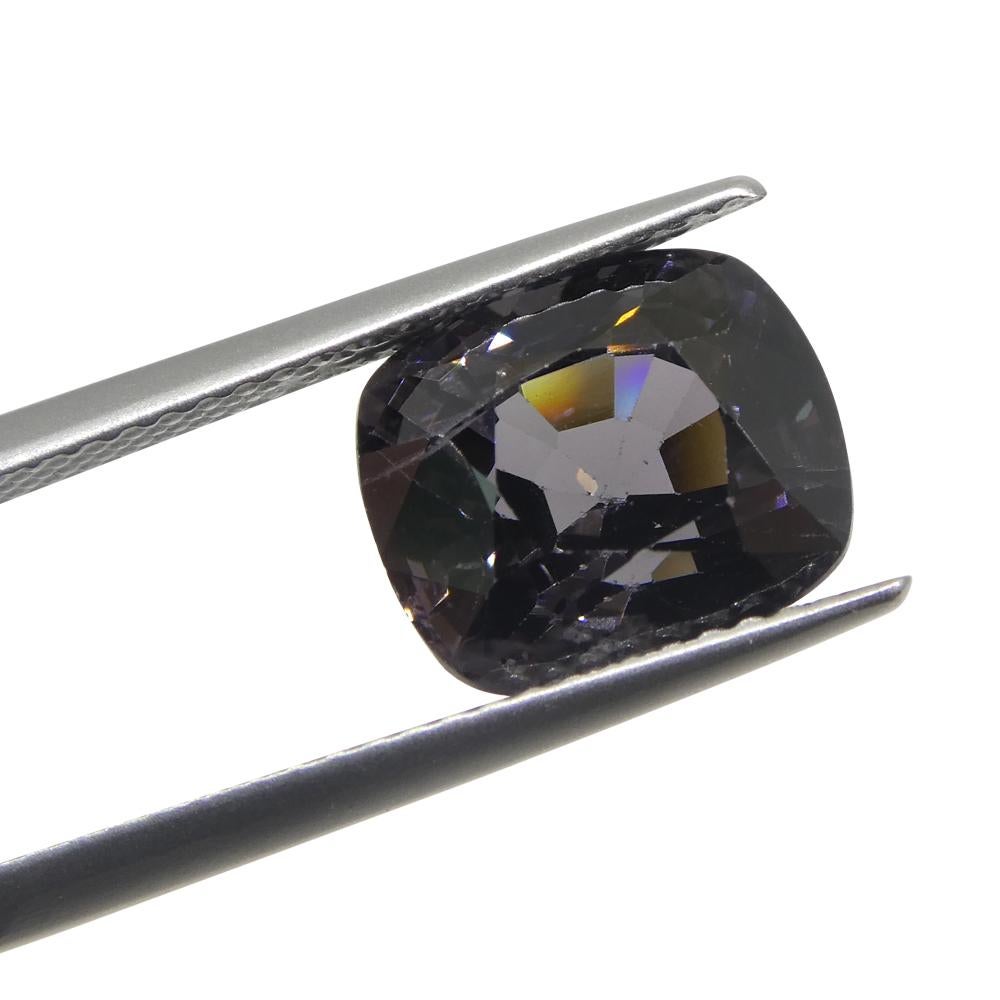 Taglio brillante 5,25ct Spinello grigio rettangolare a cuscino dalla Birmania in vendita