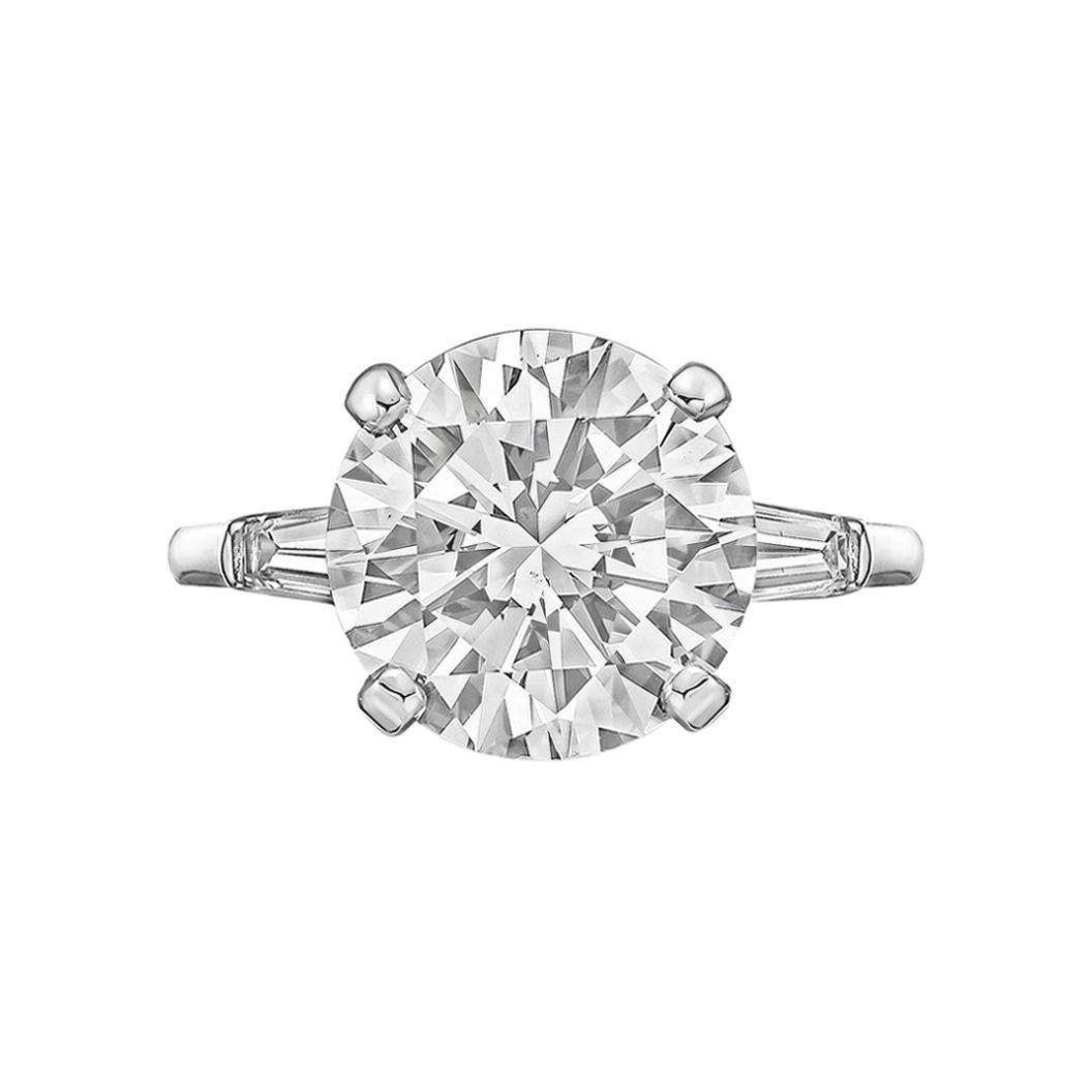 5.25ct Round Brilliant Diamond Ring 'H/VS2' For Sale
