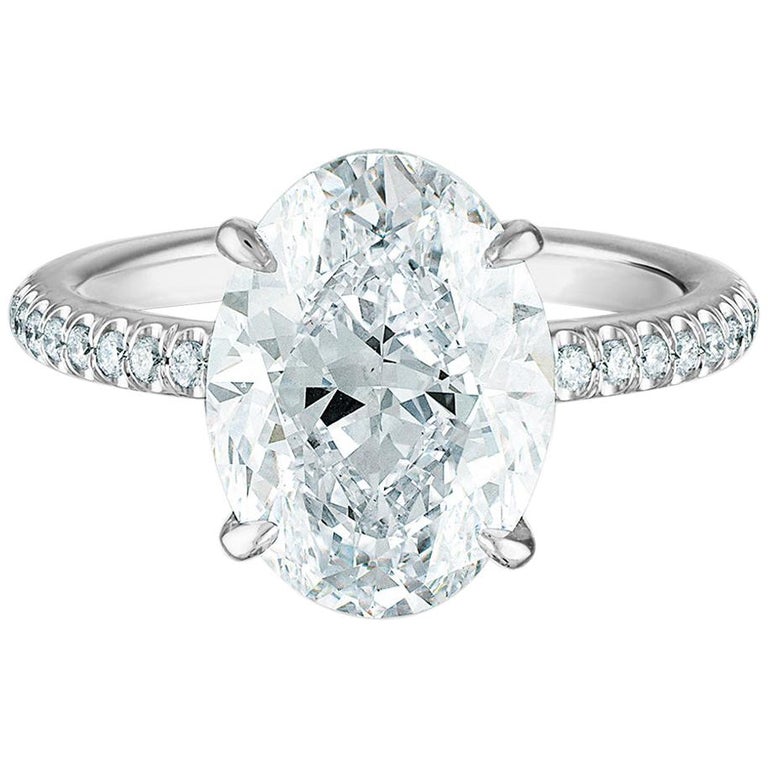5 26 Carat Platinum Ring Center Oval Cut 5 01 F Vs2 Gia Certified Diamond For Sale At 1stdibs