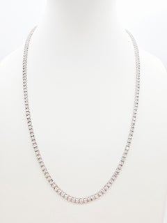 WHOLESALE VALUE, 5.26 Carat Round Natural Diamond Tennis Necklace 14K White 18''