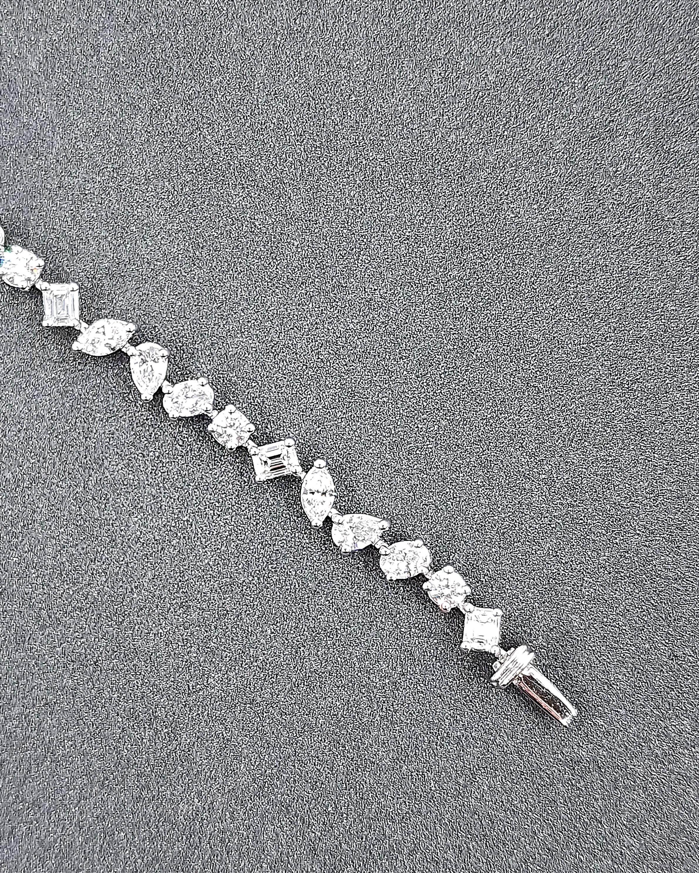 5.26 ct Bracelet de tennis avec diamant de forme mixte Unisexe en vente