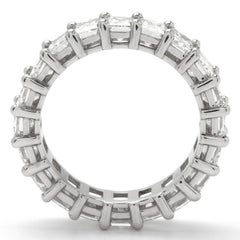 5.26 Ct. Natural Emerald Diamond Eternity Band in 14k White Gold