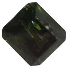 5.26ct Square green tourmaline natural forest green certified
