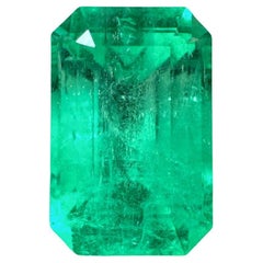 5.26ct Yellowish Green Muzo Emerald Cut Colombian Gem 12.5x8.2 Genuine May