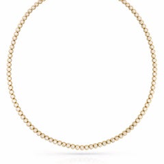 5,27-Karat-Diamant-Tennis-Halskette mit Bezel-Fassung aus 14-karätigem Gelbgold, G VS2, 26 Gramm