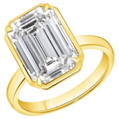 5,27 Karat Smaragd-Schliff Statement 18K Gelbgold Refined Grandeur