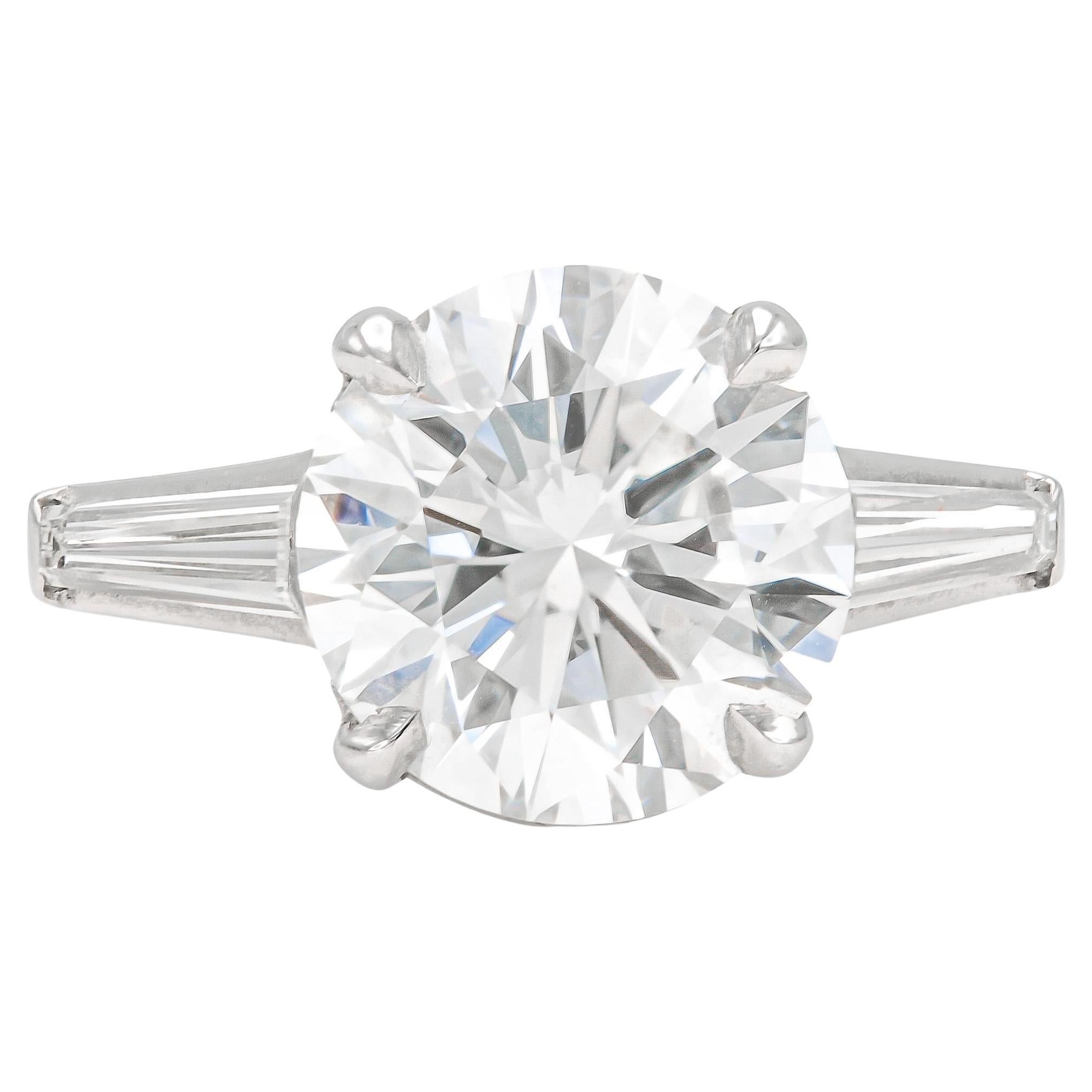 5.27 Carat Round Brilliant Cut Diamond Engagement Ring