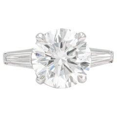 5.27 Carat Round Brilliant Cut Diamond Engagement Ring