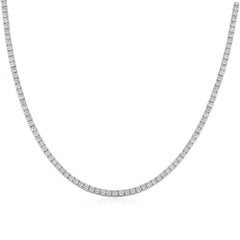 5.27 Carat SI Clarity HI Color Diamond Tennis Necklace 14k White Gold Jewelry