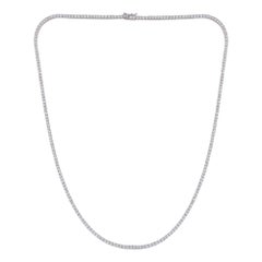 5.27 Quilates SI Claridad HI Color Diamante Collar Tenis Joyas Oro Blanco 14k