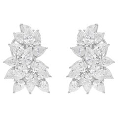 5,27 quilates SI Claridad HI Color Pendientes de diamantes en forma de pera Oro blanco de 14 quilates