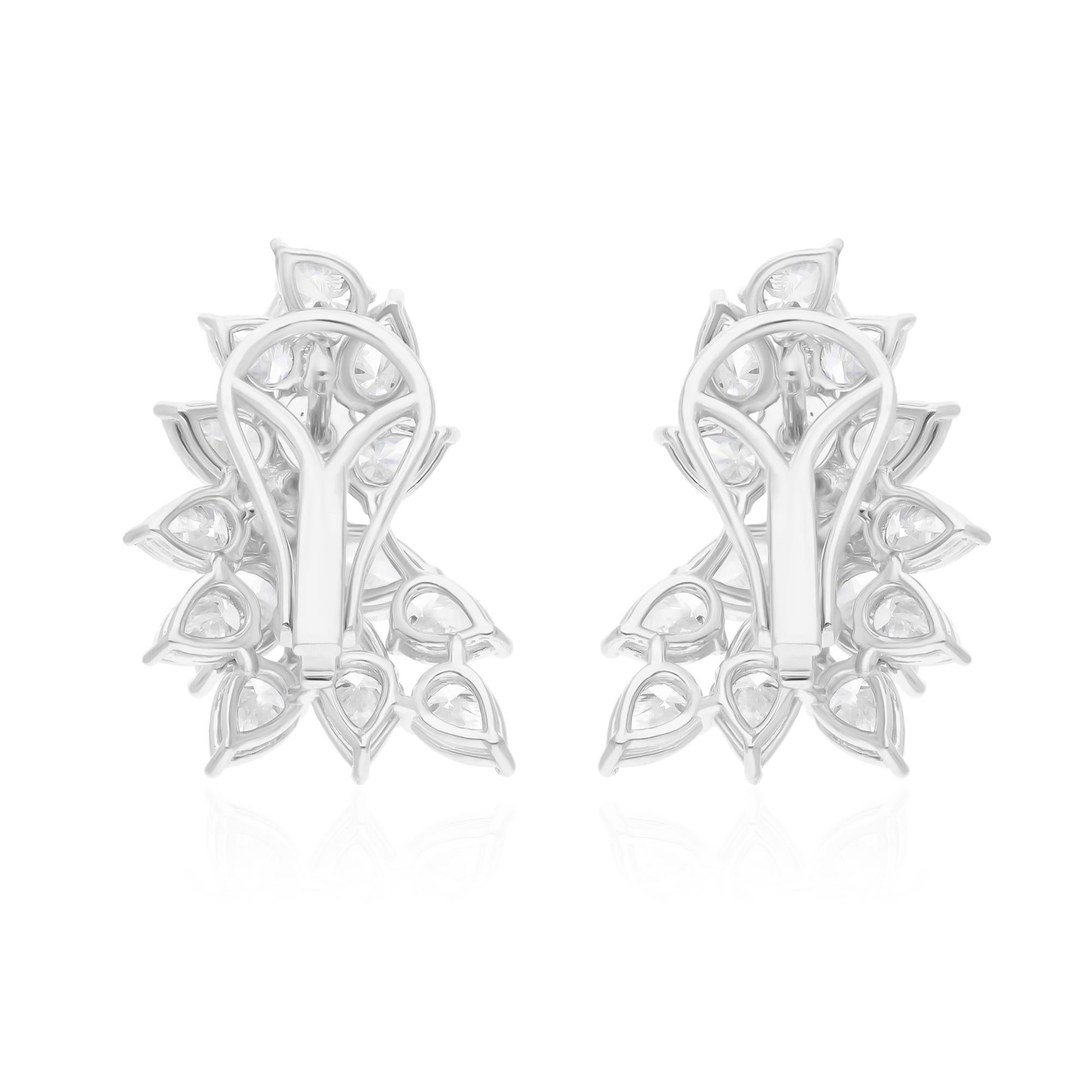 5.27 Carat SI Clarity HI Color Pear Shape Diamond Earrings 18 Karat White Gold In New Condition For Sale In Diera, Dubai