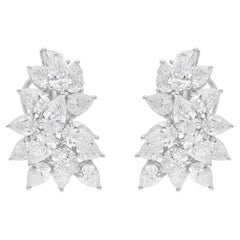 Orecchini di diamanti a forma di pera da 5,27 carati SI Clarity HI Color Oro bianco 18 carati